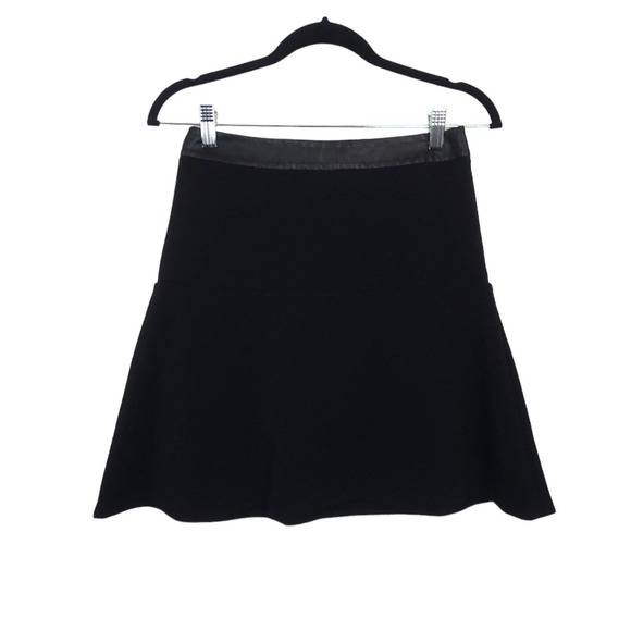 Ann Taylor Dresses & Skirts - Ann Taylor Faux Leather-Trim Scuba Skater Mini Skirt